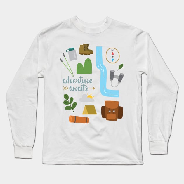 Adventure Awaits Long Sleeve T-Shirt by TheMoodyDecor